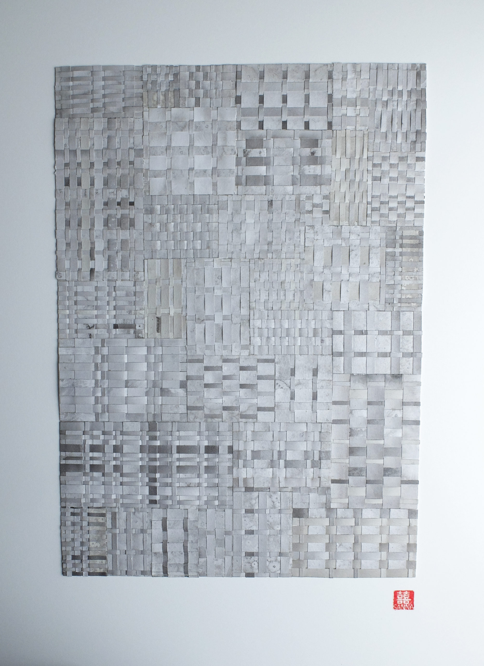 Silver Linings Nr.2 (Time Lines Series) 50x70cm, ink collage with 300g woven paper
