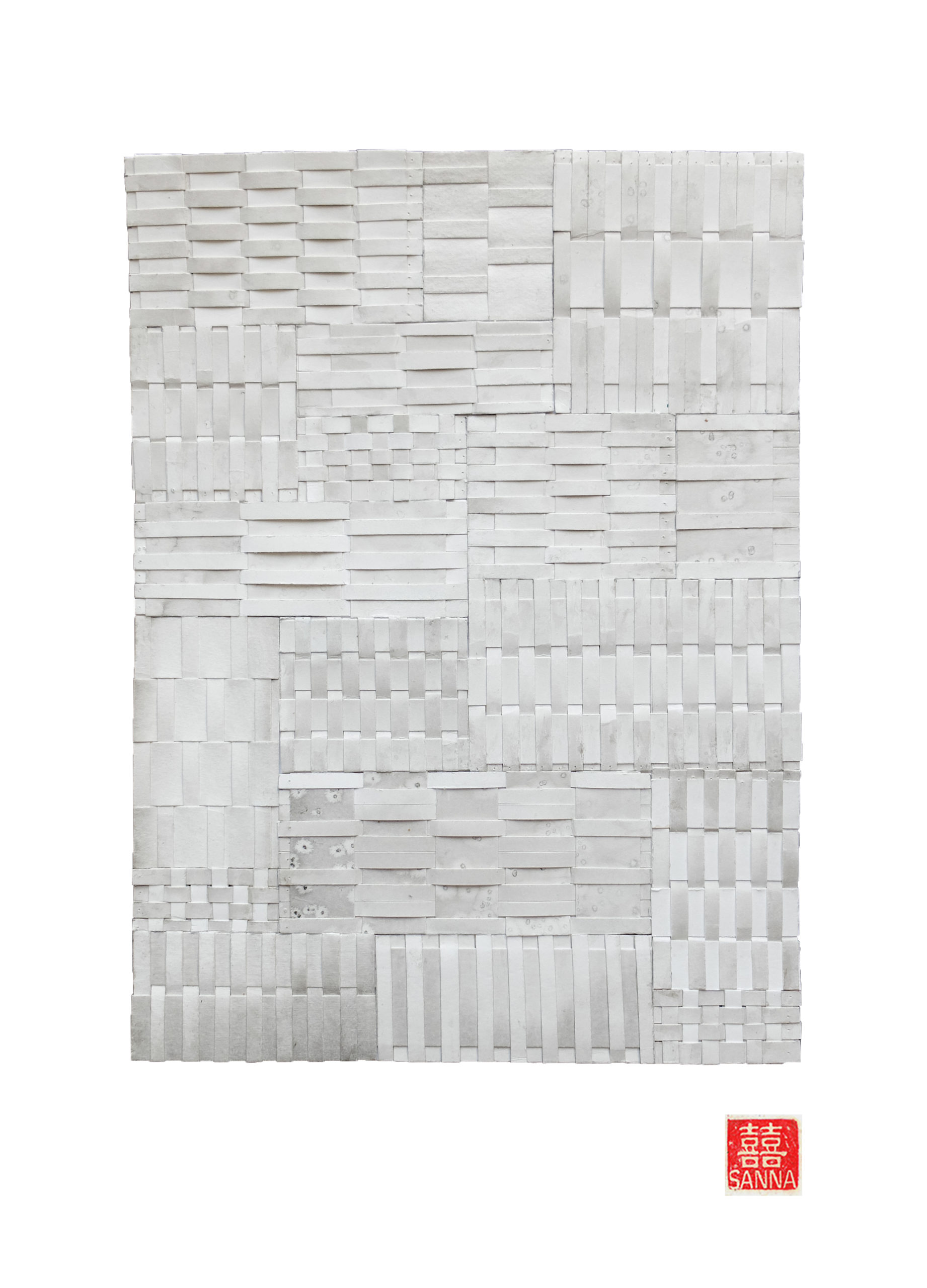 Ensi Lumi/First Snow Nr.1 (Time Lines Series)(2025), 29,7x42cm (A3) Ink collage on 300g woven paper
